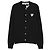 Comme Des Garcons Strickcardigan mit weißen Herzen Schwarz AX