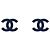 Chanel Blaue CC-Ohrringe in Silber