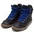 Tory Burch Sneakers alte da donna in pelle e camoscio blu navy - vista 3