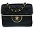 Chanel Vintage Square Classic Single Flap Quilted Satin Mini Nero