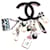 Spilla Chanel Camelia e Flacone di Profumo N°5 Nero Bianco Gold hardware  - vista 1
