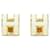 Hermès Orecchini a lobo Hermes Pop H MINI Gold and White Bianco D'oro  - vista 1
