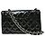 Chanel Timeless - Classic Double Flap Quilted Crinkled Patent Medium Nero - vista 2