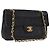 Borsa a tracolla CHANEL Matelasse con catena in pelle d'agnello nera e oro CC Auth 195725 Nero D'oro