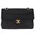 Borsa a tracolla CHANEL Matelasse con catena in pelle d'agnello nera e oro CC Auth 195725 Nero D'oro - vista 13