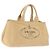 Borsa Tote PRADA Canapa GM Paglia Beige Oro Auth 194284 D'oro