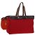 Hermès HERMES Herbag Cabas MM Handtasche Canvas Leder Rot Gold Auth bs36333 Golden