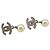 Orecchini CHANEL COCO Mark Pierce metallo Argento CC Auth 195942A