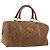 Céline Borsa Boston CELINE Macadam in camoscio marrone tono oro Auth 195774