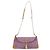 Borsa a tracolla con catena GUCCI Camoscio Viola Oro 001 4113 Auth 195593A D'oro Porpora - vista 13