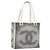 Borsa Tote CHANEL Canvas Black White Silver CC Auth bs36766 Nero Argento Bianco
