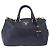 Borsa PRADA in pelle 2way Navy Gold Auth 196781V D'oro Blu navy - vista 13