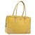 Borsa Tote PRADA Canvas Giallo Argento Auth 195332A