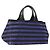 Borsa Tote PRADA Canapa GM Canvas Blu Oro Auth 195738 D'oro