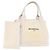 Borsa a mano BALENCIAGA Navy Cabas Canvas Ivory Silver 339933 Auth 195989A Argento Crudo