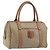 Céline CELINE Macadam Boston Bag PVC Leather Beige Gold Tone Auth 196127