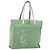 Borsa Tote PRADA Canvas Green Silver Auth 196296A Argento Verde