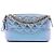 Clutch Gabrielle Double Zip con Catena a Tracolla in Vitello Invecchiato Iridescente Blu Chanel