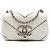Borsa a tracolla Chanel Small Macro Chevron Caviar bianca Bianco
