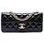 Borsa a tracolla Chanel Quilted Patent Glitter Evening Star East West Flap Nera Nero
