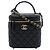 Borsa Vanity Chanel CC in pelle Caviar matelassé nera con manico superiore e catena Nero