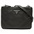 Borsa a tracolla Prada Vitello Phenix con doppia zip nera Nero