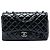 Borsa a tracolla Chanel Jumbo Classic Single Flap in pelle verniciata stropicciata nera