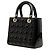 Bolsa Lady Dior Medium em couro envernizado Cannage Preta Preto - vista 2