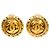 Orecchini a clip rotondi Chanel CC placcati in oro D'oro