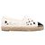 Chanel Woven Cap-Toe Espadrille Flats White & Black Größe 38 Weiß