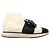 Chanel Camellia Sock-Sneaker mit verstärkter Kappe Weiß & Schwarz Größe 39