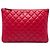 Clutch Chanel Medium Quilted Lambskin O Case Rossa Rosso