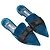Mules Flat in Velluto a Punta Prada Blu e Nere Taglia 37.5 - vista 2