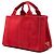 Borsa Tote Satchel Prada Small Canvas Canapa Logo rossa Rosso - vista 2