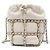 Weiße Chanel Mini Lambskin CC Chain Frame Drawstring Bucket Bag