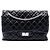 Borsa a tracolla Chanel Reissue 2.55 Double Flap 227 in pelle di vitello invecchiata matelassé nera Nero