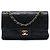Borsa a tracolla Chanel Small Classic Double Flap in pelle di agnello nera Nero