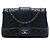 Borsa a tracolla Chanel Large Quilted Lambskin Elementary Chic Flap Blu