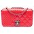 Borsa a tracolla Chanel Small Quilted Patent Coco Boy Flap rossa Rosso