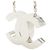 Collana Specchio Chanel CC in Ottone e Pelle d'Agnello Argentata Argento - vista 2