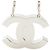 Collana Specchio Chanel CC in Ottone e Pelle d'Agnello Argentata Argento - vista 4
