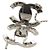 Collana Specchio Chanel CC in Ottone e Pelle d'Agnello Argentata Argento - vista 6