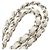 Collana Specchio Chanel CC in Ottone e Pelle d'Agnello Argentata Argento - vista 9