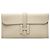 Borsa a pochette Hermès Jige Elan 29 in pelle Swift bianca Bianco