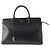 Borsa Saint Laurent Medium Cabas Rive Gauche in pelle di vitello embossed croc nera