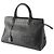 Borsa Saint Laurent Medium Cabas Rive Gauche in pelle di vitello embossed croc nera - vista 3