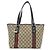 Borsa a mano Gucci in tela GG beige e marrone