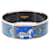 Hermès Bracelet Jonc Hermes Email GM en Bleu et Argent Argenté  - vue 1
