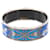 Hermès Bracelet Jonc Hermes Email GM en Bleu et Argent Argenté  - vue 2