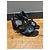 Sandali con tacco a blocco Louis Vuitton in pelle nera con ritagli LV Nero - vista 10